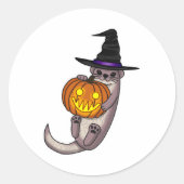 Halloween Otter Ronde Sticker (Voorkant)