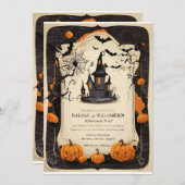 Halloween Oud-Modern Invitation Kaart (Voorkant / Achterkant)