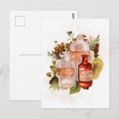 Halloween Oude Flessen Herfstbloemen Briefkaart (Voorkant / Achterkant)
