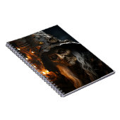 Halloween Oude Heks Geweldige Illustratie Notitieboek (Rechterzijde)