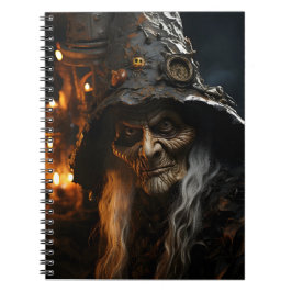 Halloween Oude Heks Geweldige Illustratie Notitieboek