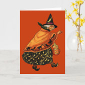 Halloween oude heks Kaart (Gele Bloem)