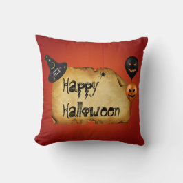 Halloween Oude Perkament Begroeting Kussen