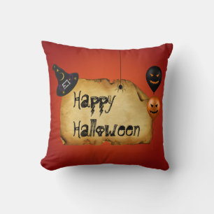 Halloween Oude Perkament Begroeting Kussen