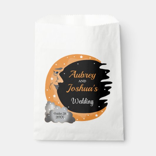 Halloween over de maan gepersonaliseerd bedankzakje (Voorkant)