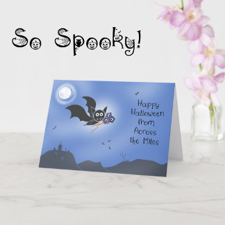 Halloween over de Miles Schattige Vleermuis Spoken Kaart