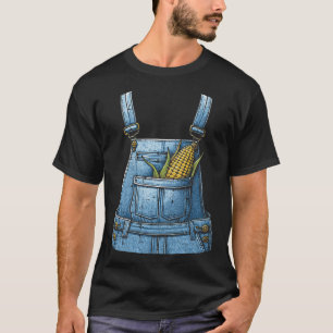 Halloween Overalls Maïs Boerderij Kostuum Boer Man T-shirt