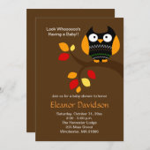 Halloween Owl 5x7 Baby shower Uitnodiging 2-zijdig (Voorkant / Achterkant)