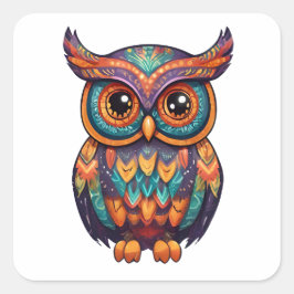 Halloween Owl Alebrije Vierkante Sticker