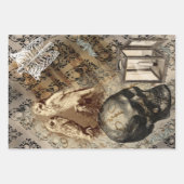 Halloween Owl and Skull  Pattern Inpakpapier Vel (Voorkant)