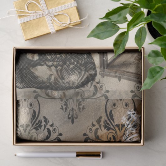 Halloween Owl and Skull  Pattern Tissuepapier (Geschenk)