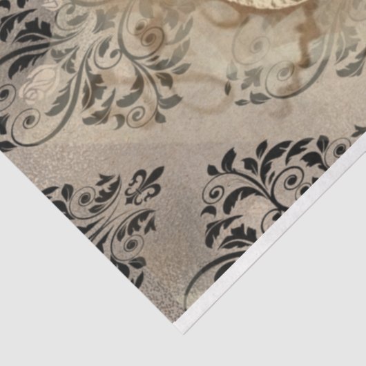 Halloween Owl and Skull  Pattern Tissuepapier (Detail)