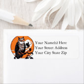 Halloween Owl and Witches Halloween Etiket (Insitu)