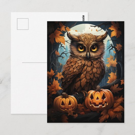 Halloween Owl Briefkaart (Voorkant / Achterkant)