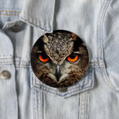Halloween Owl Button Pin (In situ)