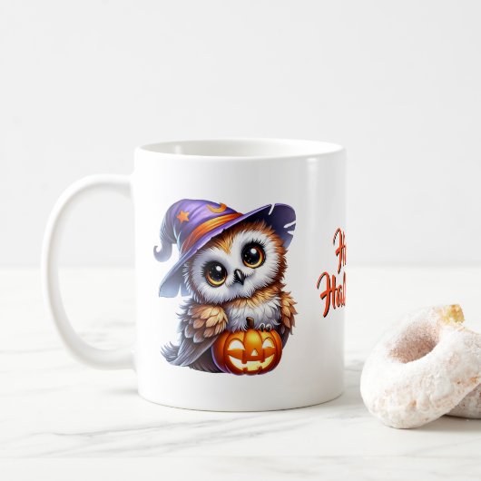 Halloween Owl Coffee Mok (Met donut)