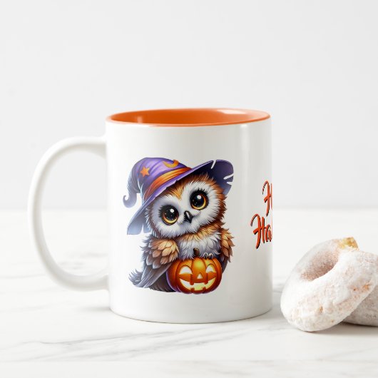 Halloween Owl Coffee Mok (Met donut)