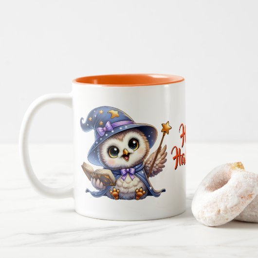 Halloween Owl Coffee Mok (Met donut)
