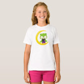 Halloween Owl, Cute Owl, Green Owl, Moon, Scarf T-shirt (Voorkant volledig)