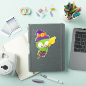 Halloween Owl, Cute Owl, Green Owl, Witch Broom Sticker (iPad Cover)
