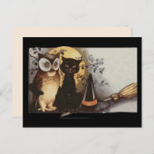 halloween owl en briefkaart van katten (Voorkant / Achterkant)