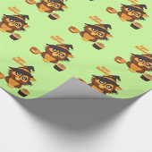 Halloween Owl en Cupcake Cadeaupapier (Hoek)