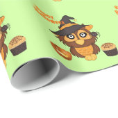 Halloween Owl en Cupcake Cadeaupapier (Rol Hoek)
