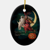  Halloween Owl en heks Ornament (Voorkant)