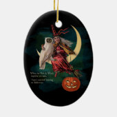  Halloween Owl en heks Ornament (Achterkant)