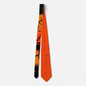 Halloween Owl en Jack O Lantern Stropdas (Achterkant)