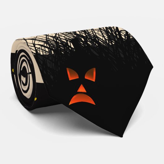 Halloween Owl en Jack O Lantern Stropdas (Opgerold)