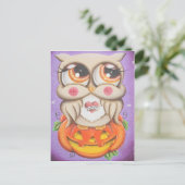 Halloween Owl en Pumpkin Briefkaart (Staand voorkant)