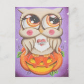 Halloween Owl en Pumpkin Briefkaart (Voorkant)