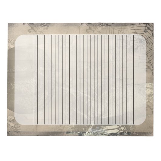 Halloween Owl en Pumpkin  Creepy Notitieblok (Voorkant)