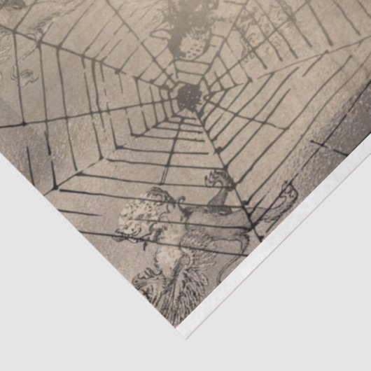 Halloween Owl en Pumpkin  Creepy Tissuepapier (Detail)