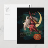  Halloween Owl en Witch Briefkaart (Voorkant / Achterkant)