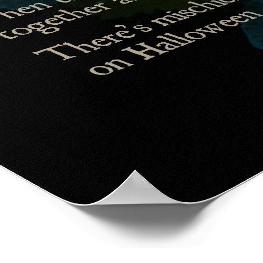  Halloween Owl en Witch Poster (Hoek)