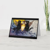 Halloween Owl en zwarte katten Kaart (Voorkant)