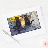 Halloween Owl en zwarte katten Rechthoekige Sticker (Envelop)
