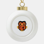 Halloween Owl Keramische Bal Ornament (Voorkant)