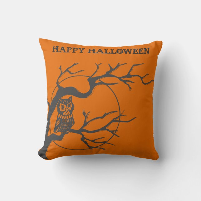  Halloween Owl Kussen (Voorkant)