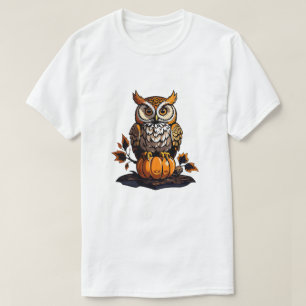 Halloween Owl met pompoen T-shirt