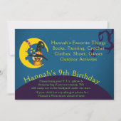 Halloween Owl Moon Slumber Party Uitnodiging (Achterkant)