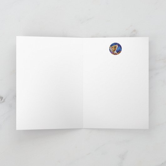 Halloween Owl Mouse  Mask Waterverf Art Kaart (Binnen)