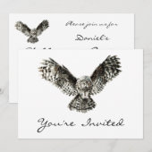 Halloween Owl Party nodigt uit om aan te passen Kaart (Voorkant / Achterkant)