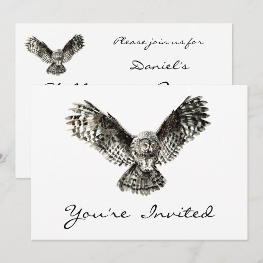 Halloween Owl Party nodigt uit om aan te passen Kaart (Voorkant / Achterkant)