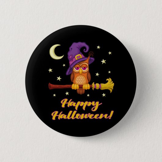 Halloween Owl Ronde Button 5,7 Cm (Voorkant)
