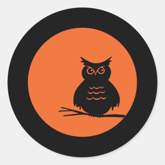 Halloween Owl Ronde Sticker (Voorkant)