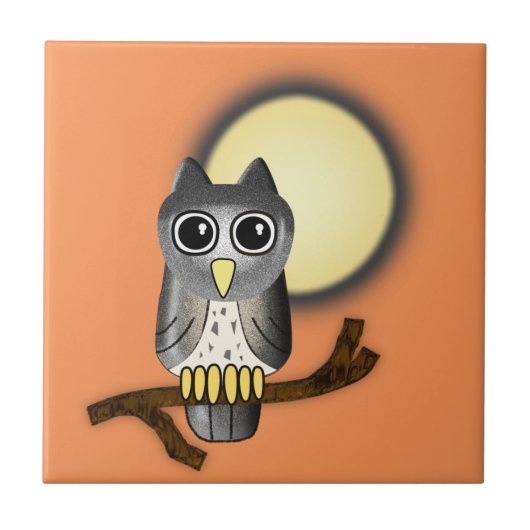 Halloween Owl Tegeltje (Voorkant)