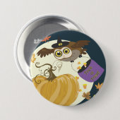Halloween Owl Trick or treat! Ronde Button 7,6 Cm (Voorkant /achterkant)